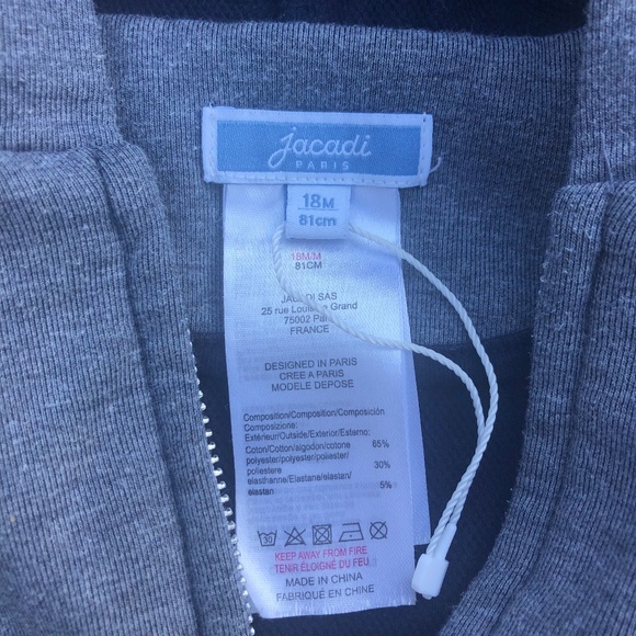 3/$10🌿 Jacadi Baby Hoodie Jacket - Picture 4 of 6